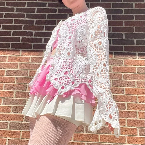 SOLD Crochet fairycore cardigan - Picture 2 of 15